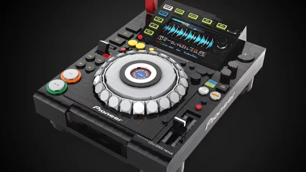 LEGO Pioneer CDJ 2000 Nexus with playable features submitted to ideas platform.